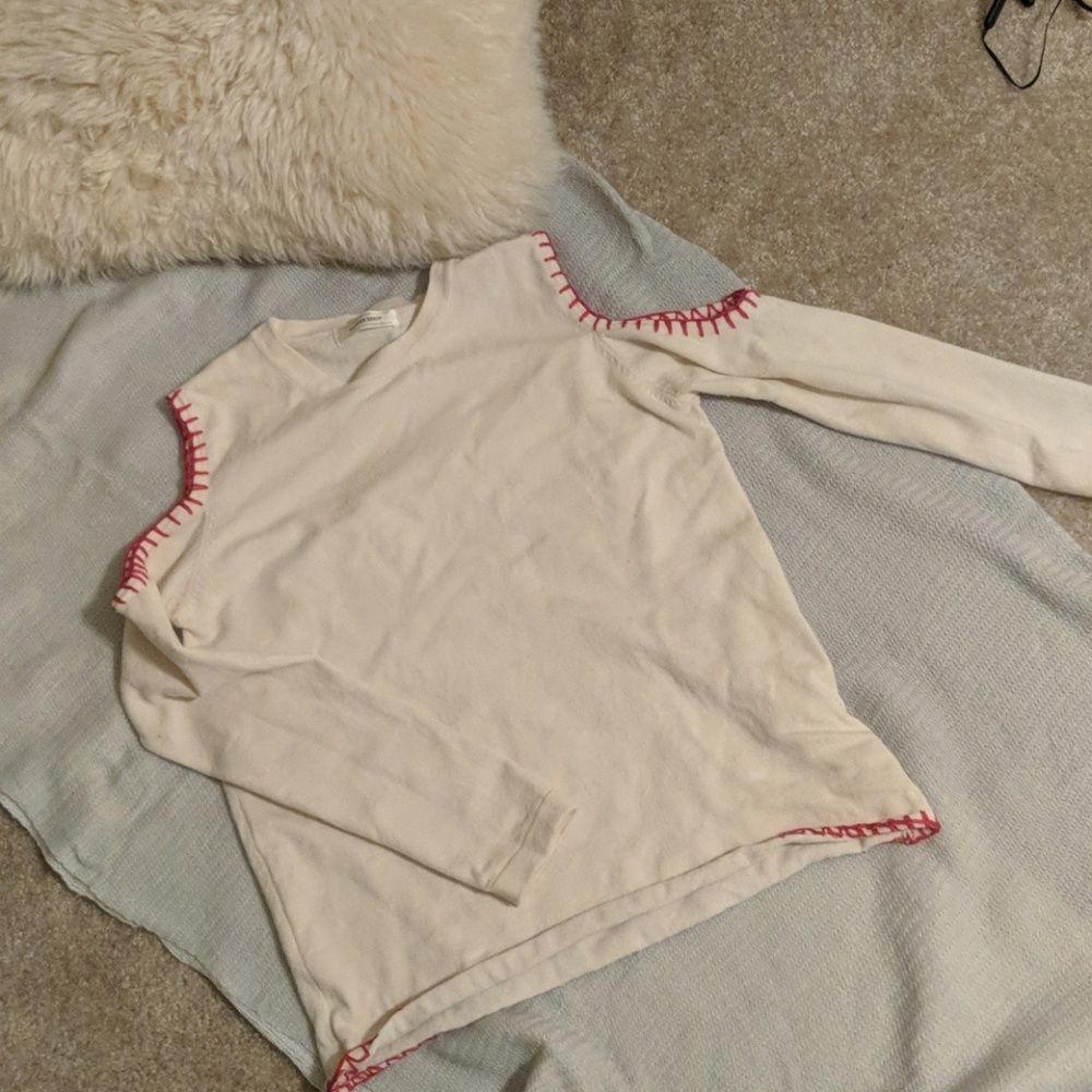 Long sleeve open shoulder shirt